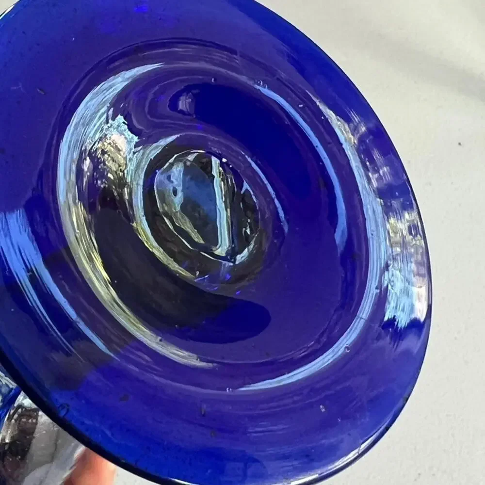 Mexican Swirl Hand Blown Margarita Glasses 7